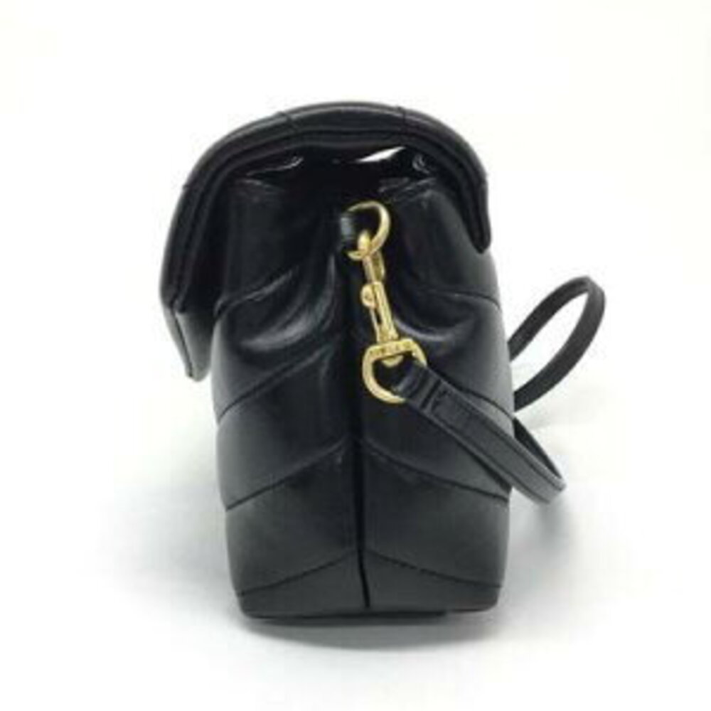 YVES SAINT LAURENT LOULOU BAG Shoulder Leather Black - Picture 4 of 9